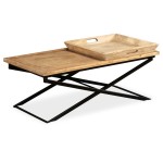 vidaXL Măsuță de cafea lemn masiv de mango 110x55x42 cm