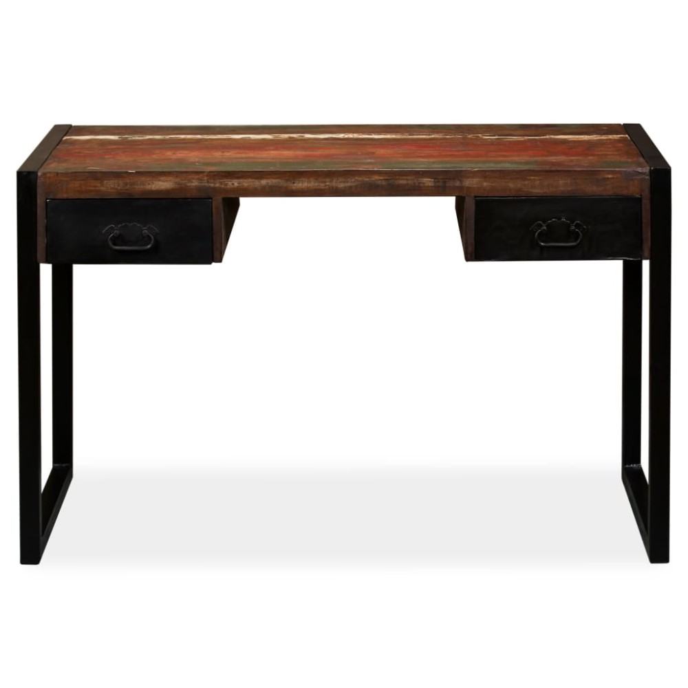 vidaXL Birou cu 2 sertare, 120 x 50 x 76 cm, lemn masiv reciclat