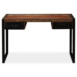 vidaXL Birou cu 2 sertare, 120 x 50 x 76 cm, lemn masiv reciclat