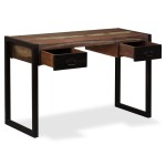 vidaXL Birou cu 2 sertare, 120 x 50 x 76 cm, lemn masiv reciclat