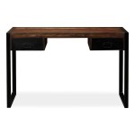 vidaXL Birou cu 2 sertare, 120 x 50 x 76 cm, lemn masiv reciclat