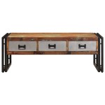 vidaXL Măsuță de cafea cu 3 sertare, 100x50x35 cm, lemn masiv reciclat vidaXL Măsuță de cafea cu 3 sertare, 100x50x35 cm, lemn masiv reciclat