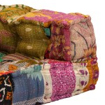 vidaXL Canapea puf modulară cu 2 locuri, petice, material textil vidaXL Canapea puf modulară cu 2 locuri, petice, material textil