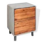 vidaXL Noptieră Beton și Lemn masiv de salcâm 40x30x50 cm vidaXL Noptieră Beton și Lemn masiv de salcâm 40x30x50 cm