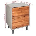 vidaXL Noptieră Beton și Lemn masiv de salcâm 40x30x50 cm vidaXL Noptieră Beton și Lemn masiv de salcâm 40x30x50 cm
