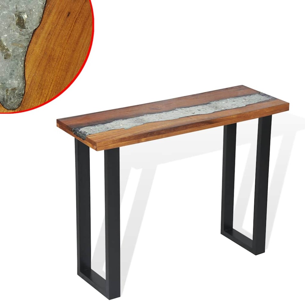 vidaXL Masă consolă Lemn de tec 100 x 35 x 75 cm