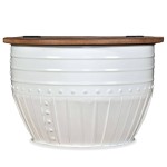 vidaXL Măsuță de cafea în formă de butoi alb lemn masiv reciclat