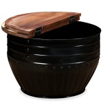vidaXL Măsuță de cafea în formă de butoi negru lemn masiv reciclat
