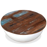 vidaXL Măsuță de cafea, alb, lemn masiv reciclat, formă bol vidaXL Măsuță de cafea, alb, lemn masiv reciclat, formă bol