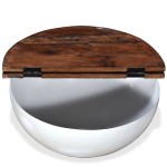 vidaXL Măsuță de cafea, alb, lemn masiv reciclat, formă bol vidaXL Măsuță de cafea, alb, lemn masiv reciclat, formă bol