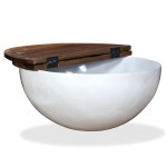 vidaXL Măsuță de cafea, alb, lemn masiv reciclat, formă bol vidaXL Măsuță de cafea, alb, lemn masiv reciclat, formă bol