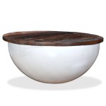 vidaXL Măsuță de cafea, alb, lemn masiv reciclat, formă bol vidaXL Măsuță de cafea, alb, lemn masiv reciclat, formă bol