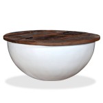 vidaXL Măsuță de cafea, alb, lemn masiv reciclat, formă bol vidaXL Măsuță de cafea, alb, lemn masiv reciclat, formă bol