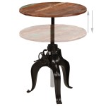 vidaXL Masă de bar, 75 x (76-110) cm, lemn masiv reciclat