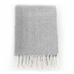 vidaXL Pătură decorativă model spic, bumbac, 220 x 250 cm, gri vidaXL Pătură decorativă model spic, bumbac, 220 x 250 cm, gri