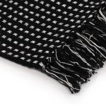 vidaXL Pătură decorativă cu pătrățele, bumbac, 125 x 150 cm, negru vidaXL Pătură decorativă cu pătrățele, bumbac, 125 x 150 cm, negru