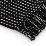 vidaXL Pătură decorativă cu pătrățele, bumbac, 160 x 210 cm, negru