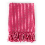 vidaXL Cuvertură cu pătrățele, bumbac, 125 x 150 cm, roz vidaXL Cuvertură cu pătrățele, bumbac, 125 x 150 cm, roz