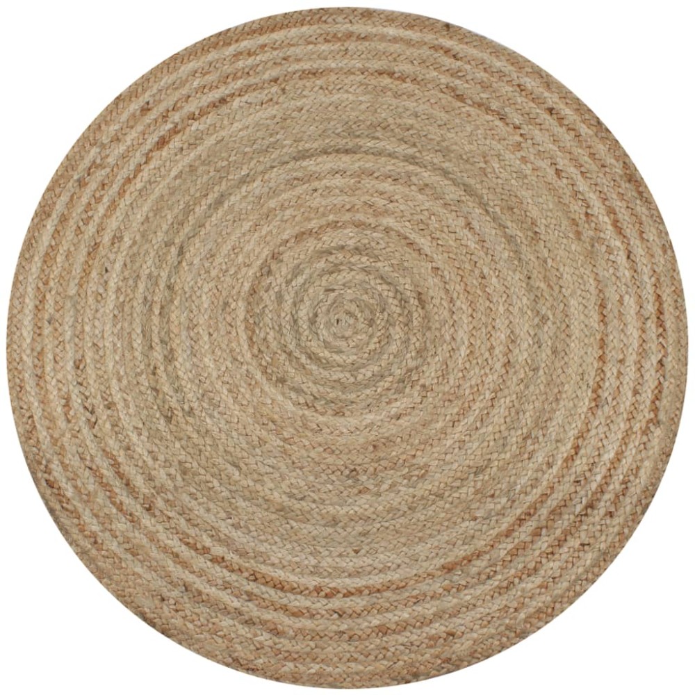 vidaXL Covor din iută împletită, 120 cm, rotund