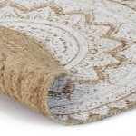 vidaXL Covor din iută împletită cu imprimeu 120 cm Rotund vidaXL Covor din iută împletită cu imprimeu 120 cm Rotund