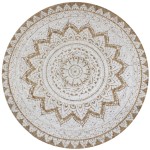vidaXL Covor din iută împletită cu imprimeu, 150 cm, rotund vidaXL Covor din iută împletită cu imprimeu, 150 cm, rotund