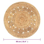 vidaXL Covor din iută cu design împletit, 90 cm rotund vidaXL Covor din iută cu design împletit, 90 cm rotund