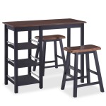 vidaXL Set mobilier de bar, 3 piese, MDF, negru vidaXL Set mobilier de bar, 3 piese, MDF, negru