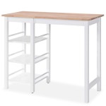 vidaXL Set mobilier de bar, 3 piese, alb, MDF