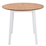 vidaXL Masă de bucătărie extensibilă, rotund, MDF, alb