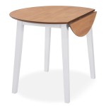 vidaXL Masă de bucătărie extensibilă, rotund, MDF, alb