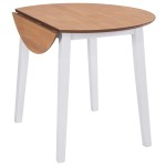 vidaXL Masă de bucătărie extensibilă, rotund, MDF, alb