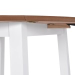 vidaXL Masă de bucătărie extensibilă, rotund, MDF, alb