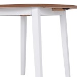 vidaXL Masă de bucătărie extensibilă, rotund, MDF, alb