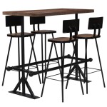 vidaXL Set mobilier de bar, 5 piese, lemn masiv reciclat vidaXL Set mobilier de bar, 5 piese, lemn masiv reciclat