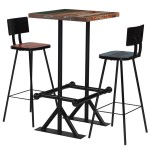 vidaXL Set mobilier de bar, 3 piese, multicolor, lemn masiv reciclat vidaXL Set mobilier de bar, 3 piese, multicolor, lemn masiv reciclat