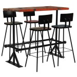 vidaXL Set mobilier de bar, 5 piese, multicolor, lemn masiv reciclat vidaXL Set mobilier de bar, 5 piese, multicolor, lemn masiv reciclat