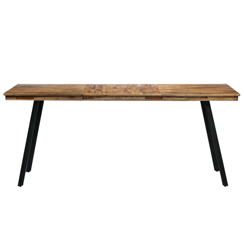 vidaXL Masă de bucătărie, lemn masiv reciclat și oțel, 180x90x76 cm