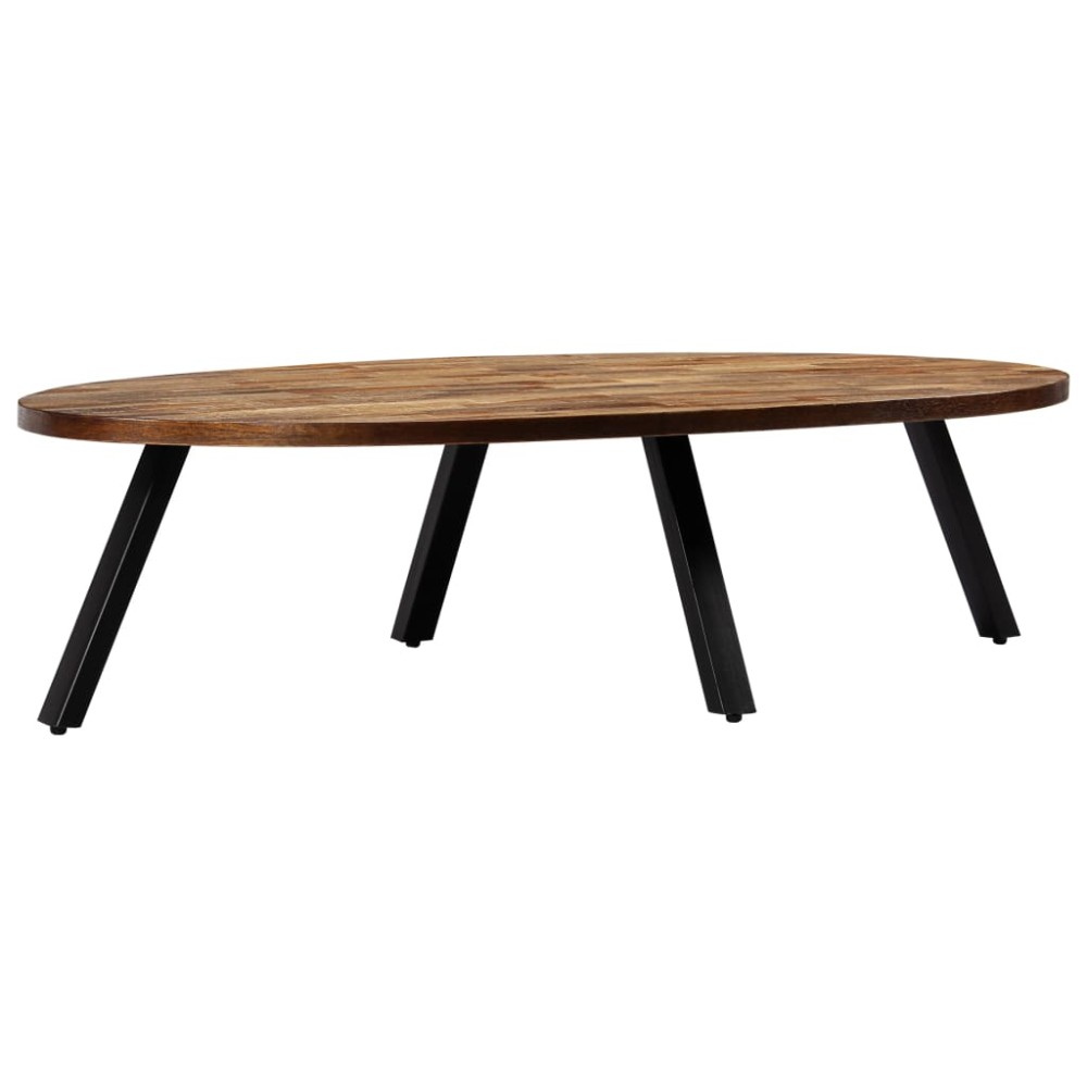 vidaXL Măsuță de cafea, tec masiv reciclat, oval, 120 x 60 x 30 cm