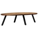 vidaXL Măsuță de cafea, tec masiv reciclat, oval, 120 x 60 x 30 cm