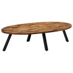 vidaXL Măsuță de cafea, tec masiv reciclat, oval, 120 x 60 x 30 cm