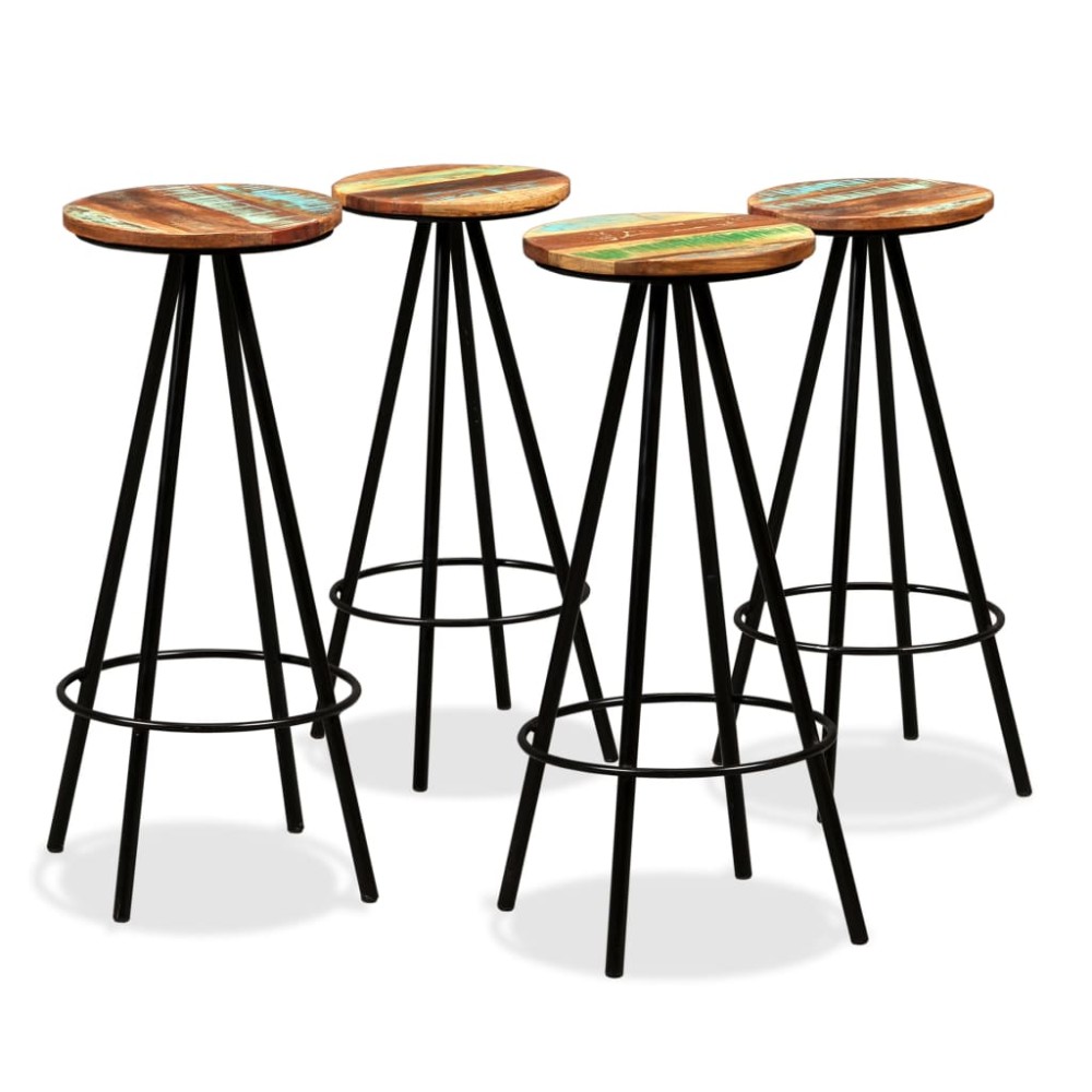 vidaXL Scaune de bar, 4 buc., lemn masiv reciclat