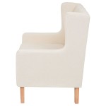 vidaXL Fotoliu, alb crem, material textil