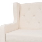 vidaXL Canapea cu 2 locuri, material textil, alb crem