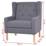 vidaXL Fotoliu, gri, material textil