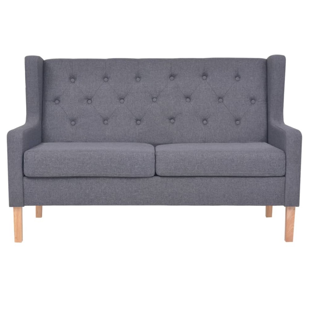 vidaXL Canapea cu 2 locuri, material textil, gri