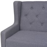 vidaXL Canapea cu 2 locuri, material textil, gri