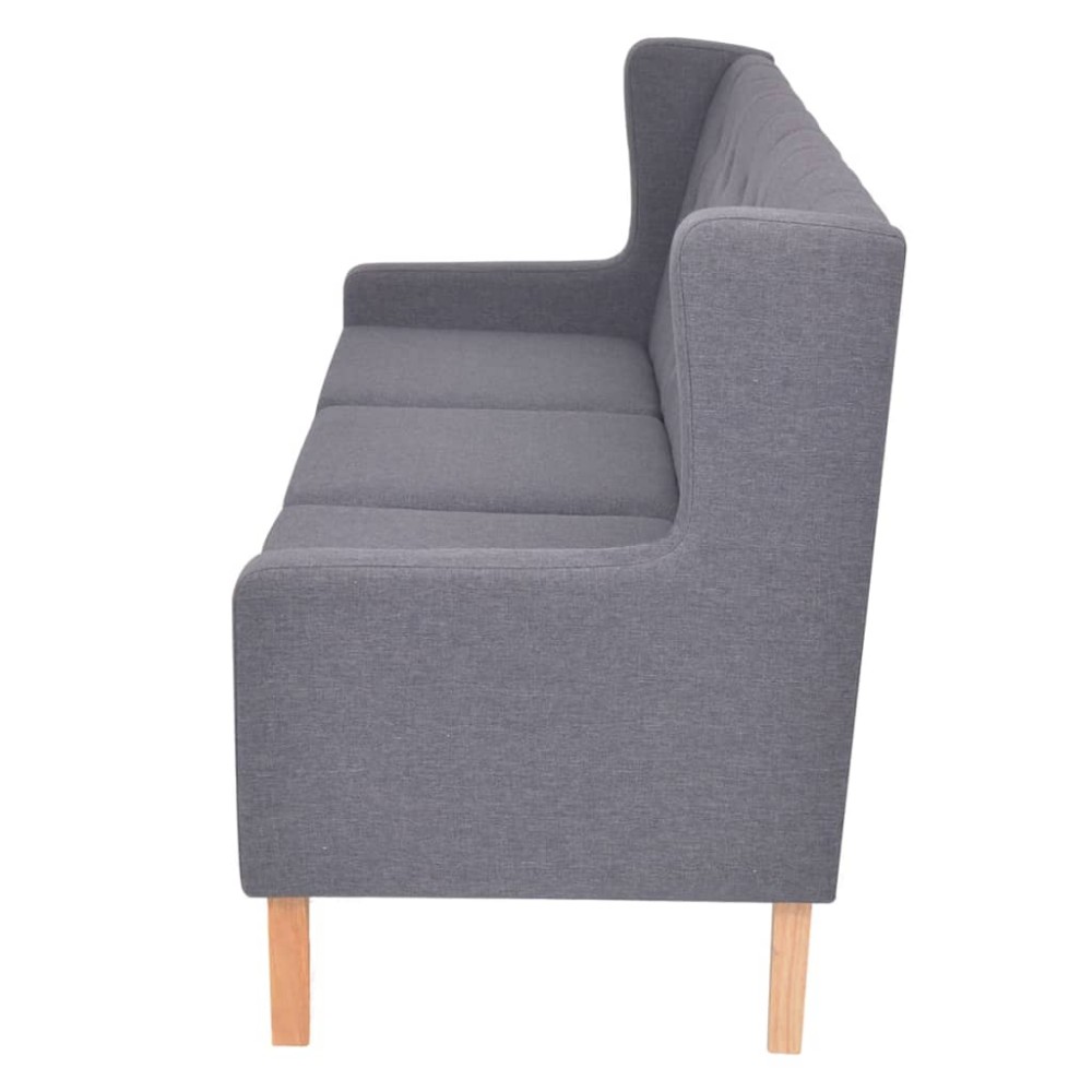 vidaXL Canapea cu 3 locuri, material textil, gri
