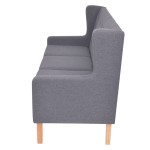 vidaXL Canapea cu 3 locuri, material textil, gri