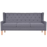 vidaXL Canapea cu 3 locuri, material textil, gri