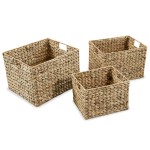 vidaXL Set coșuri de depozitare, 3 buc, zambilă de apă vidaXL Set coșuri de depozitare, 3 buc, zambilă de apă